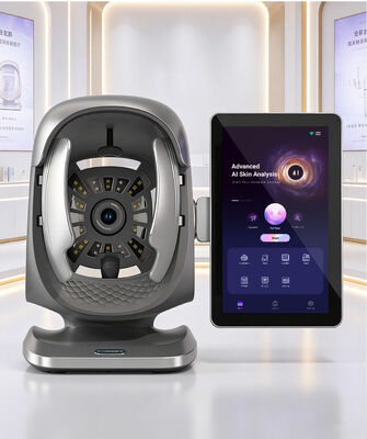 เครื่องวิเคราะห์ผิวหน้าที่ใช้พลังงาน AI ใหม่: เครื่องจอ 15.6 นิ้ว สําหรับการตรวจจับความชื้นและสีผิวหลายสายสี