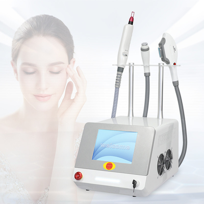 OEM การกําจัดผม การกําจัดรอยสัก เครื่องกระชับผิว 3 มือ RF Elight IPL Nd Yag Laser 5 ใน 1 เครื่องทําความงามหลายฟังก์ชัน