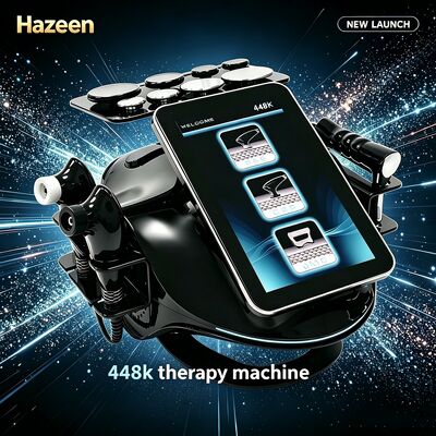 อุปกรณ์บําบัด Hazeen Tecar ขนาด 448 kHz สําหรับบําบัดร่างกายและลดโรคเซลูไลท์ ความถี่ 448 kHz พลังงานสูง 500 วัตต์